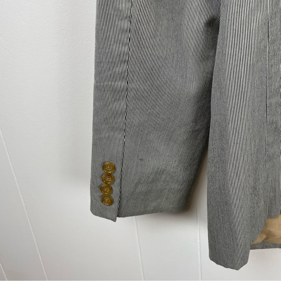 J.Crew Two-Button Blue White Striped Blazer Sports Jacket - Picture 9 of 12